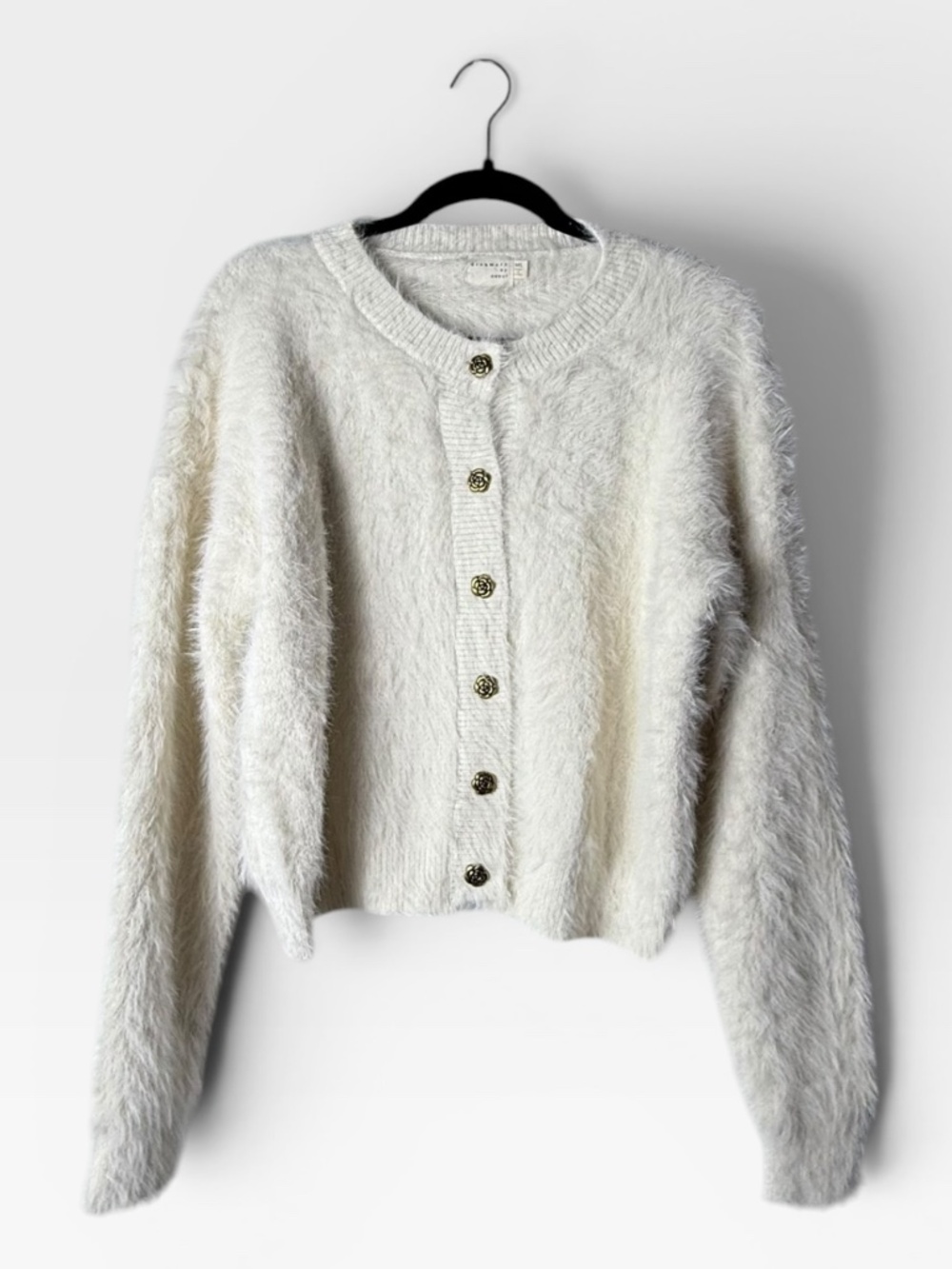 Dreamers by Debut Cardigan Size M/L Cream Button Down Cozy Long Sleeve (T)